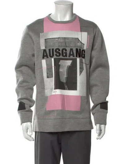 Pre-owned Helmut Lang Graphic Print Crew Neck Sweatshirt In Gray