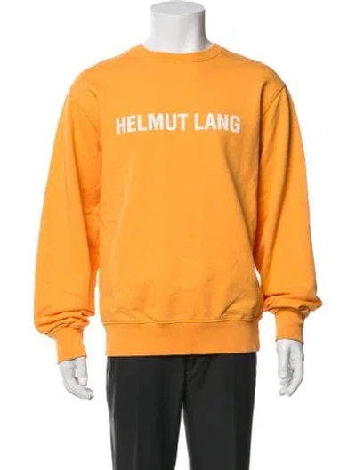 Pre-owned Helmut Lang Graphic Print Crew Neck Sweatshirt In Orange