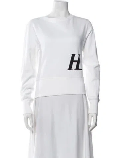 Pre-owned Helmut Lang Graphic Print Crew Neck Sweatshirt In White