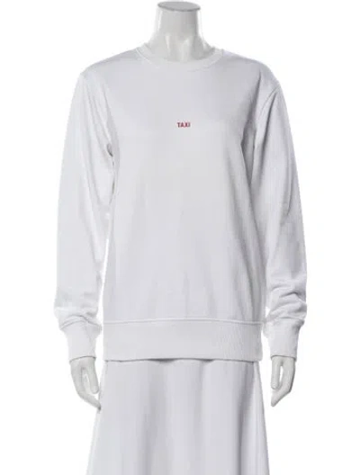 Pre-owned Helmut Lang Graphic Print Crew Neck Sweatshirt In White