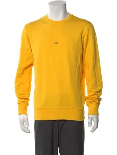 Pre-owned Helmut Lang Graphic Print Crew Neck Sweatshirt In Yellow