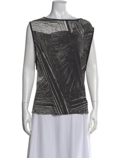 Pre-owned Helmut Lang Graphic Print Crew Neck Top In Black