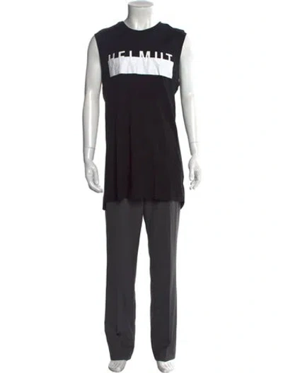 Pre-owned Helmut Lang Graphic Print Crew Neck T-shirt In Black