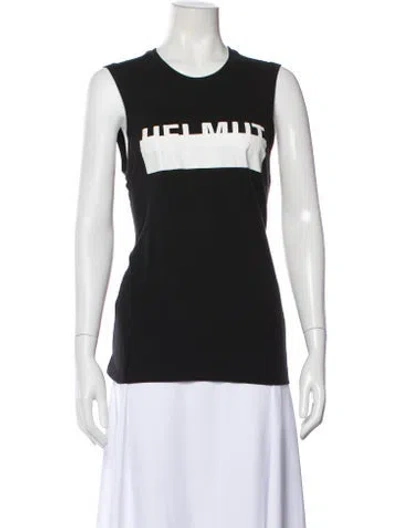 Pre-owned Helmut Lang Graphic Print Crew Neck T-shirt In Black