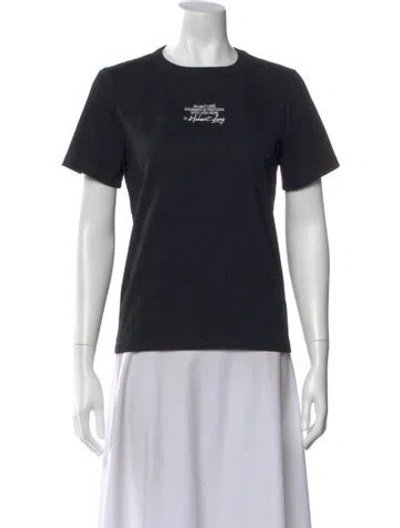 Pre-owned Helmut Lang Graphic Print Crew Neck T-shirt In Black