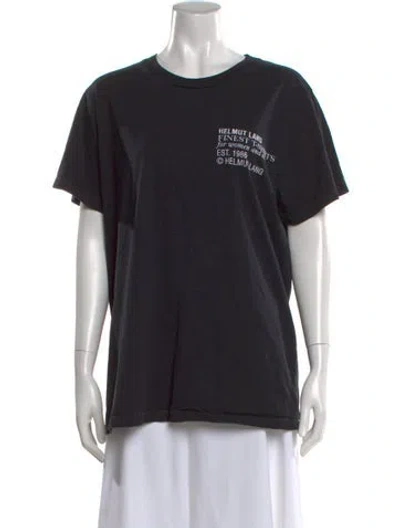 Pre-owned Helmut Lang Graphic Print Crew Neck T-shirt In Black