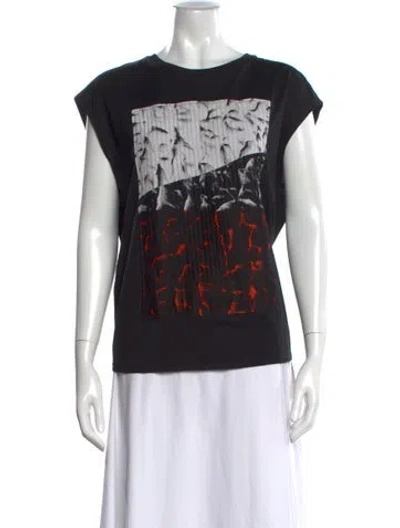 Pre-owned Helmut Lang Graphic Print Crew Neck T-shirt In Black