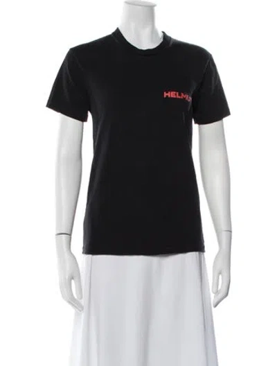 Pre-owned Helmut Lang Graphic Print Crew Neck T-shirt In Black