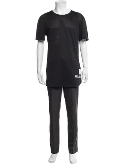 Pre-owned Helmut Lang Graphic Print Crew Neck T-shirt In Black