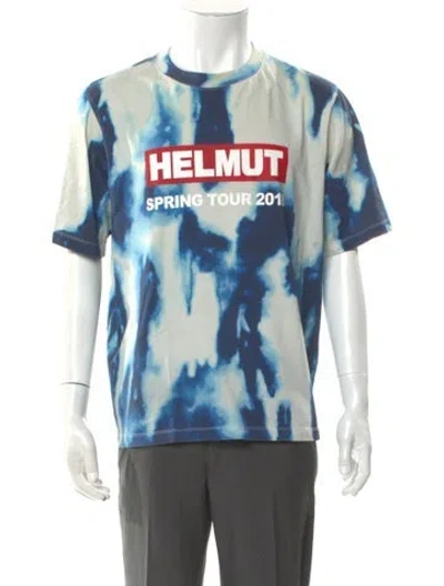 Pre-owned Helmut Lang Graphic Print Crew Neck T-shirt In Blue