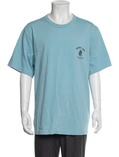 Pre-owned Helmut Lang Graphic Print Crew Neck T-shirt In Blue