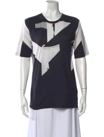 Pre-owned Helmut Lang Graphic Print Crew Neck T-shirt In Blue