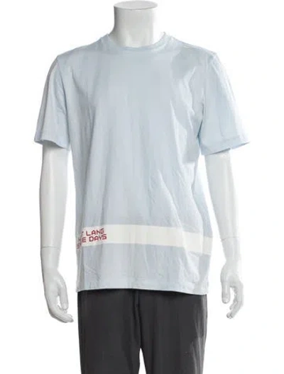 Pre-owned Helmut Lang Graphic Print Crew Neck T-shirt In Blue