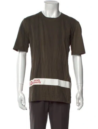 Pre-owned Helmut Lang Graphic Print Crew Neck T-shirt In Brown