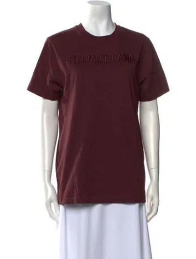 Pre-owned Helmut Lang Graphic Print Crew Neck T-shirt In Burgundy