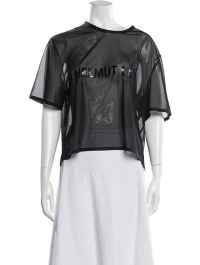 Pre-owned Helmut Lang Graphic Print Crew Neck T-shirt In Gray