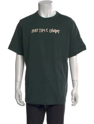 Pre-owned Helmut Lang Graphic Print Crew Neck T-shirt In Green