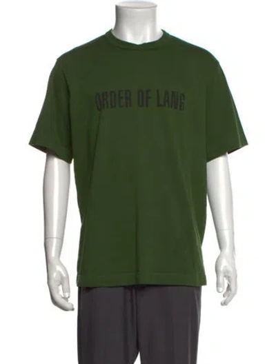 Pre-owned Helmut Lang Graphic Print Crew Neck T-shirt In Green