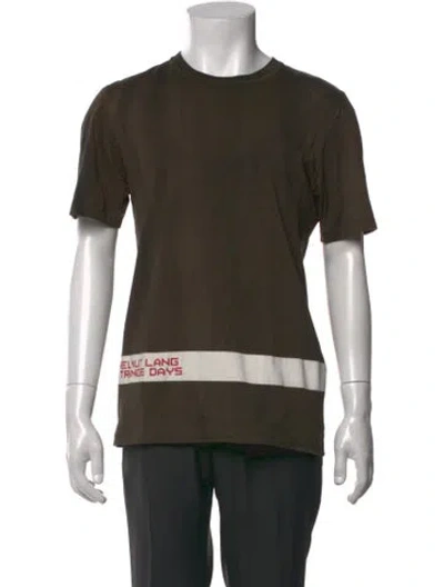 Pre-owned Helmut Lang Graphic Print Crew Neck T-shirt In Green