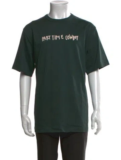 Pre-owned Helmut Lang Graphic Print Crew Neck T-shirt In Green