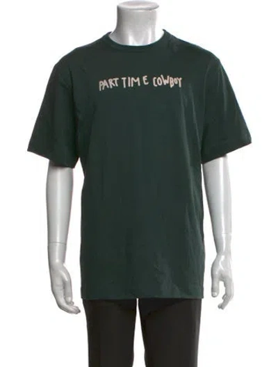 Pre-owned Helmut Lang Graphic Print Crew Neck T-shirt In Green