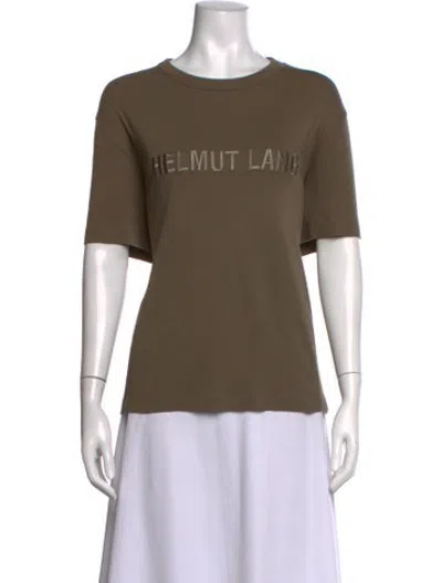 Pre-owned Helmut Lang Graphic Print Crew Neck T-shirt In Green