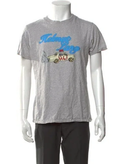 Pre-owned Helmut Lang Graphic Print Crew Neck T-shirt In Grey