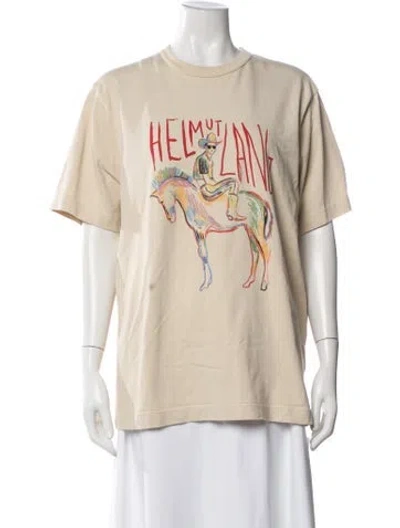 Pre-owned Helmut Lang Graphic Print Crew Neck T-shirt In Neutral