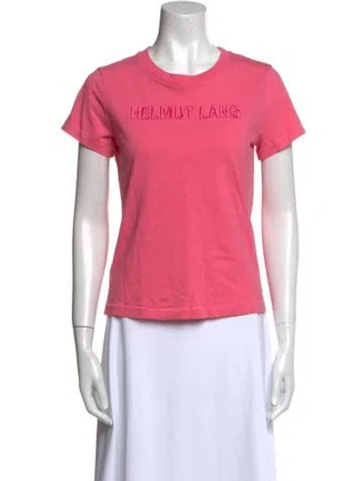 Pre-owned Helmut Lang Graphic Print Crew Neck T-shirt In Pink