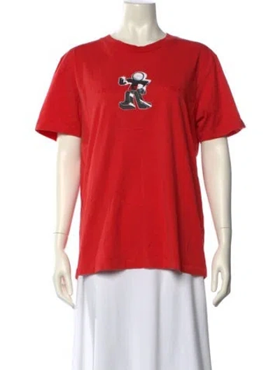 Pre-owned Helmut Lang Graphic Print Crew Neck T-shirt In Red