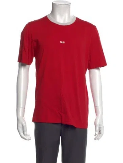Pre-owned Helmut Lang Graphic Print Crew Neck T-shirt In Red