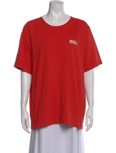Pre-owned Helmut Lang Graphic Print Crew Neck T-shirt In Red