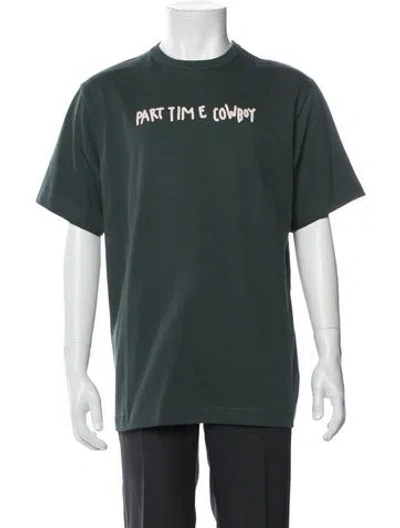 Pre-owned Helmut Lang Graphic Print Crew Neck T-shirt W/ Tags In Green