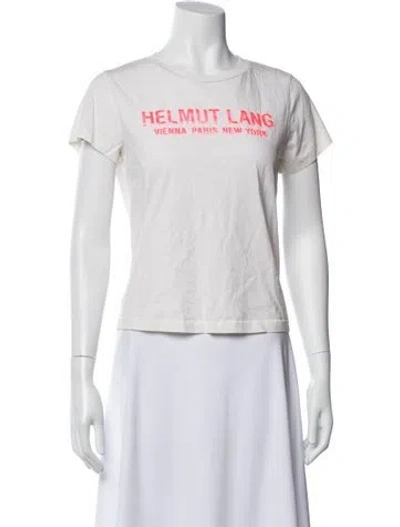 Pre-owned Helmut Lang Graphic Print Crew Neck T-shirt In White