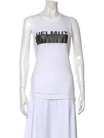 Pre-owned Helmut Lang Graphic Print Crew Neck T-shirt In White