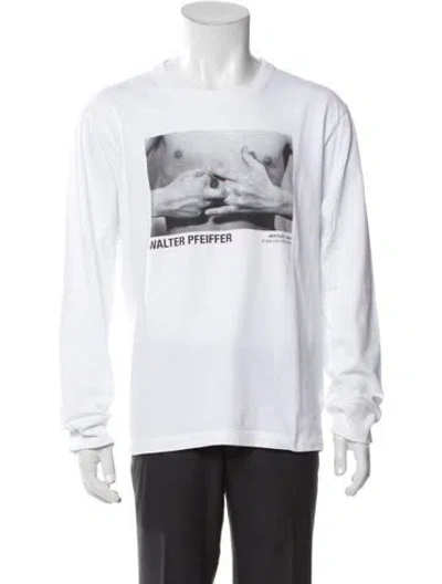 Pre-owned Helmut Lang Graphic Print Crew Neck T-shirt In White