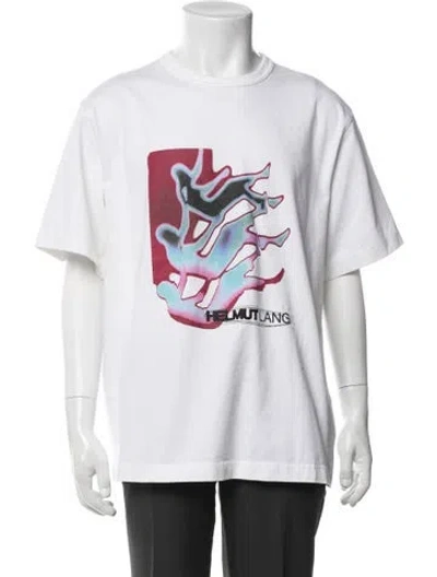 Pre-owned Helmut Lang Graphic Print Crew Neck T-shirt In White