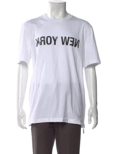 Pre-owned Helmut Lang Graphic Print Crew Neck T-shirt In White