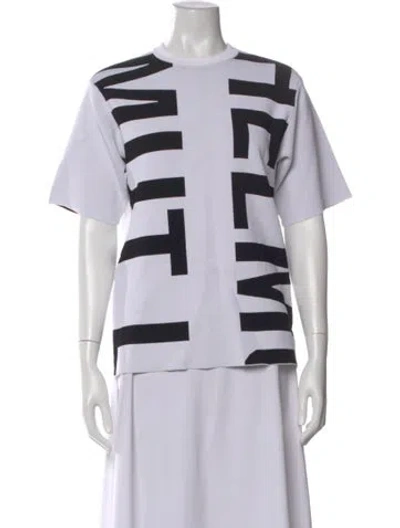 Pre-owned Helmut Lang Graphic Print Crew Neck T-shirt In White