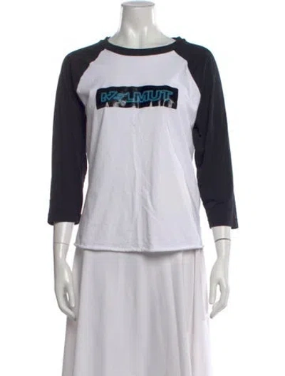 Pre-owned Helmut Lang Graphic Print Crew Neck T-shirt In White