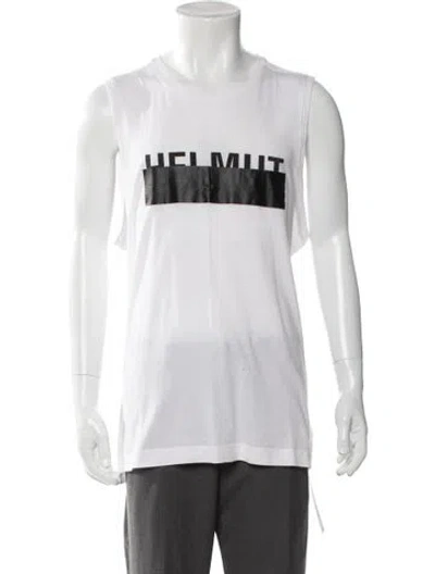 Pre-owned Helmut Lang Graphic Print Crew Neck T-shirt In White