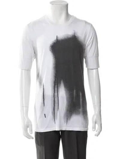 Pre-owned Helmut Lang Graphic Print Crew Neck T-shirt In White