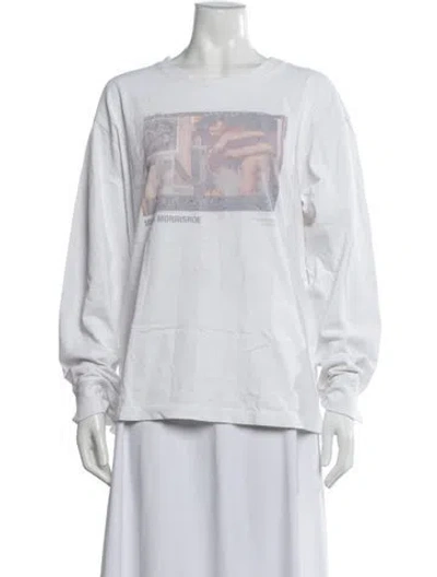 Pre-owned Helmut Lang Graphic Print Crew Neck T-shirt In White