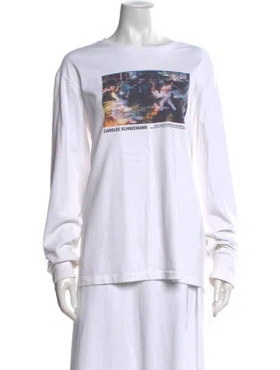 Pre-owned Helmut Lang Graphic Print Crew Neck T-shirt In White