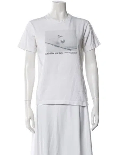Pre-owned Helmut Lang Graphic Print Crew Neck T-shirt In White