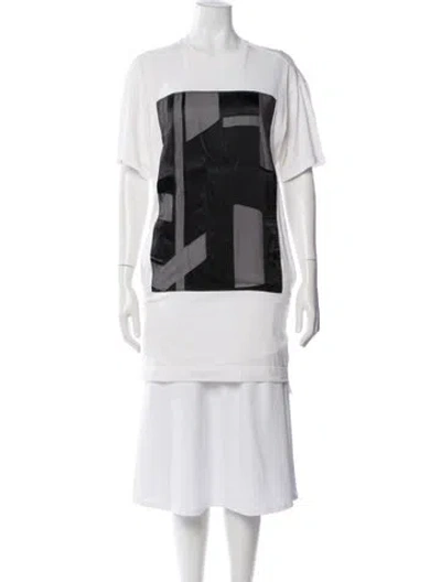Pre-owned Helmut Lang Graphic Print Crew Neck T-shirt In White