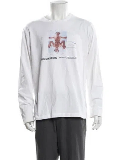 Pre-owned Helmut Lang Graphic Print Crew Neck T-shirt In White