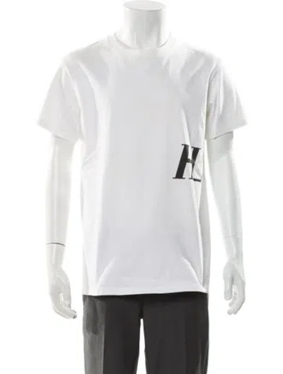 Pre-owned Helmut Lang Graphic Print Crew Neck T-shirt In White