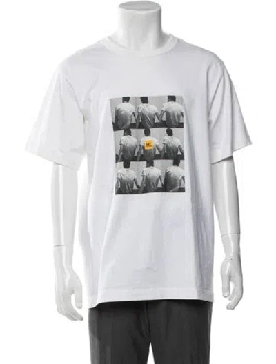 Pre-owned Helmut Lang Graphic Print Crew Neck T-shirt In White