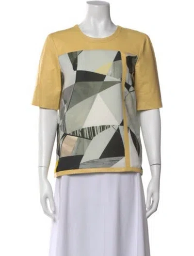 Pre-owned Helmut Lang Graphic Print Crew Neck T-shirt In Yellow
